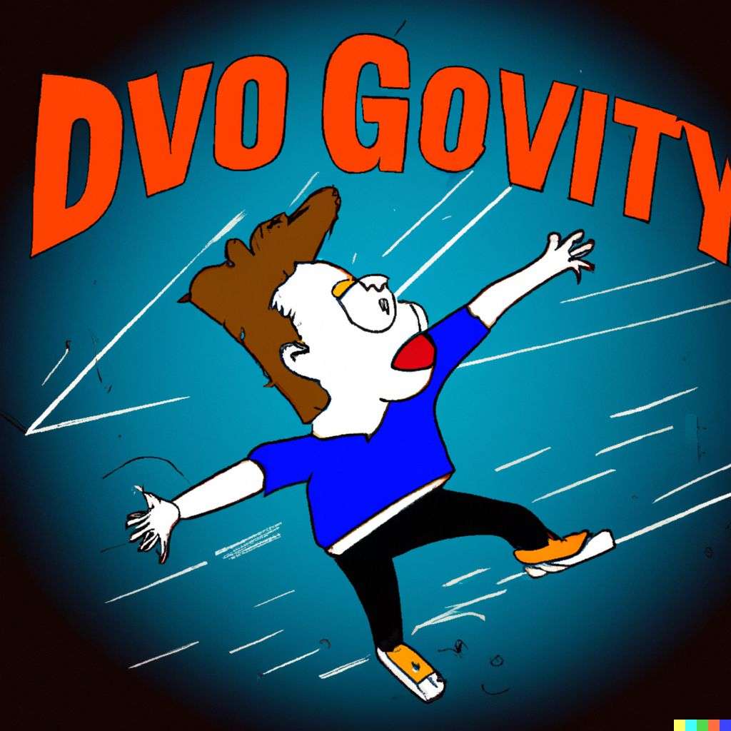 the discovery of gravity, comic book illustration, toon style